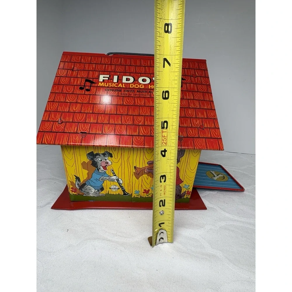 Fido's Musical Dog House Metal Toy Ohio Art Co. w/ Swiss Music Unit Vintage READ